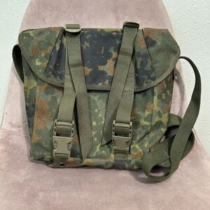 Schulze Brakel Rucksack German Canvas Military Field Bag Carry Buckle Camouflage